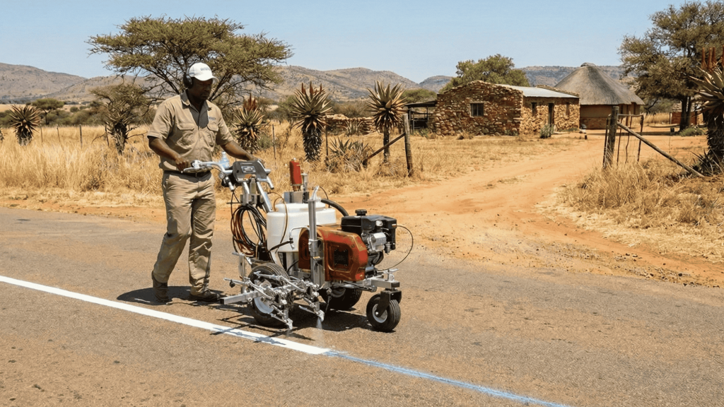 line marking with titan airless road paint sprayer