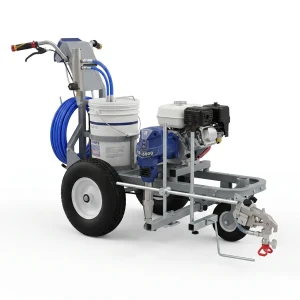 SP5900 Honda-powered road marking machine with front swivel wheels and dual-gun bracket